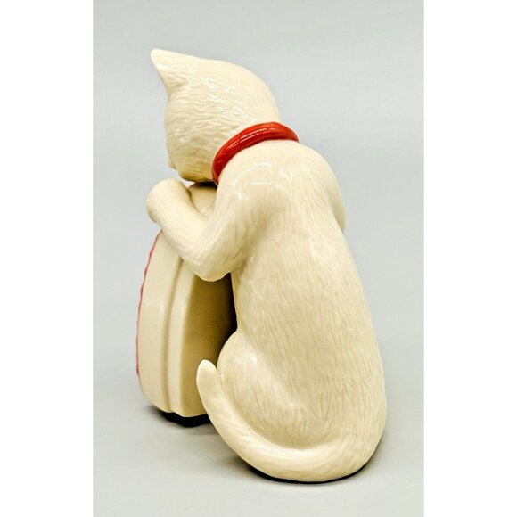 Lenox White Cat I Love You Figurine Chocolate Box Pink Bow Valentine 3.5 inch - Picture 4 of 8